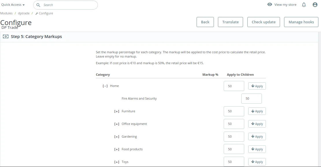 Biuro ABC (ex. DP Trade) products import and orders export module